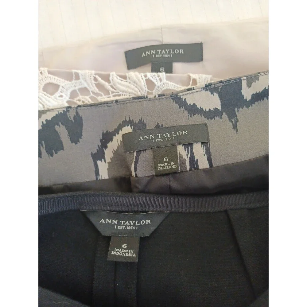 Ann Taylor set/3 straight skirts sz 6 career special occasion neutral classic - Picture 6 of 12